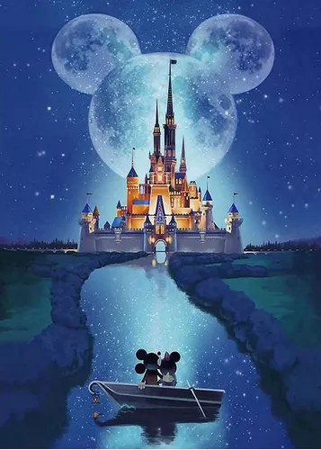 Bordado Pintura Diamante - Castillo Disney Mickey Cita 40x30