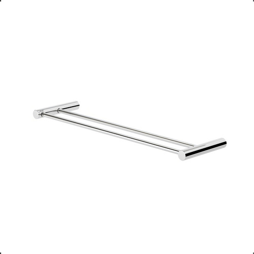 Porta Toalhas Duplo Para Banheiro Orion 30cm Prata 1031OR