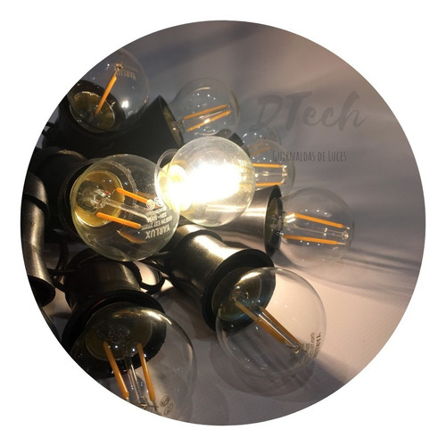 Imagen 2 de 9 de 10 Metros Guirnalda De Luces Led 2w Filamento Vintage Oferta
