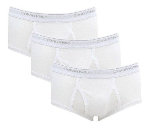 Kit Com 3 Cuecas Slip De Algodão - Calvin Klein Original