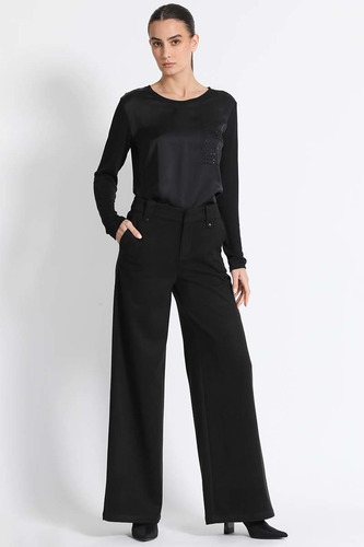 Pantalón Ancho Mujer Negro Liola