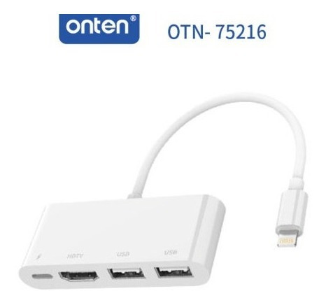 Cable Adaptador Lighthing Hdmi Dual Usb Onten Otn-75216 
