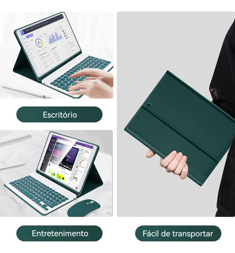 Teclado Bluetooth Mouse Com Capa Para iPad 5/6 Geracao A1893