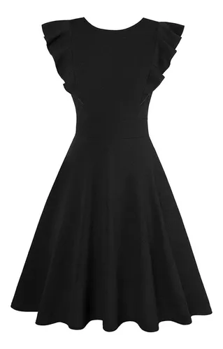 Vestido S Vintage Volantes Mangas Estampado Floral Acampanad Vestido S Vintage Volantes Mangas Estampado Floral Acampanad