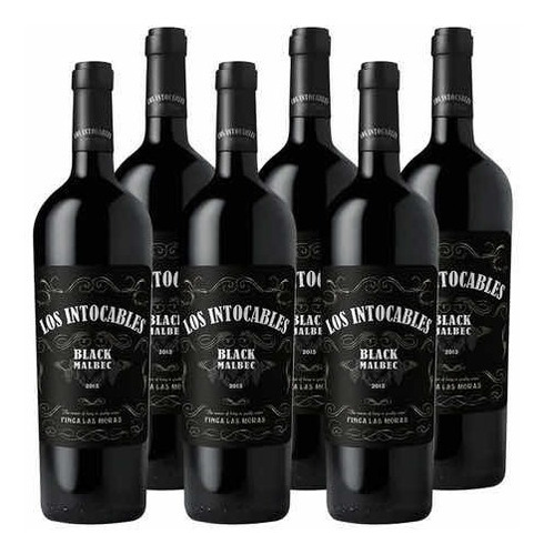 Vinho Los Intocables Black Malbec 750ml Kit Com 06 Un