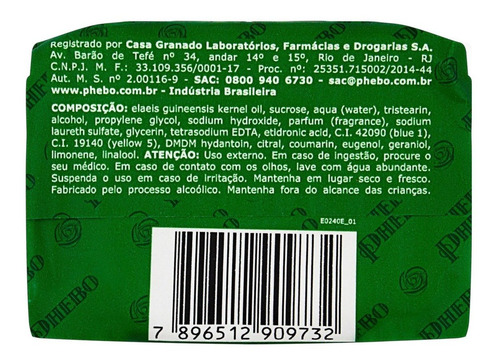 Imagem 4 de 4 de Sabonete Em Barra Phebo Vegetal Amazonian De 90 G