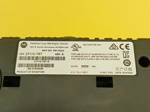 Allen-bradley 2711c-t6t Panelview Component C600 - Allen (Usado)