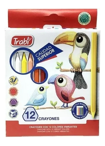 Trabi Crayones X 12 Unidades Plastipinturitas