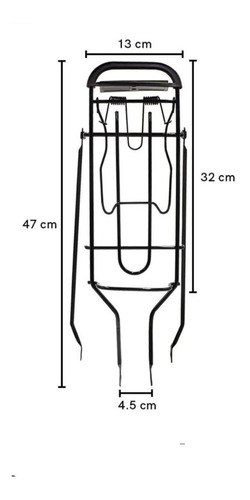 Parrilla Portabultos Bicicleta R26 Negra Soporta Hasta 8kg