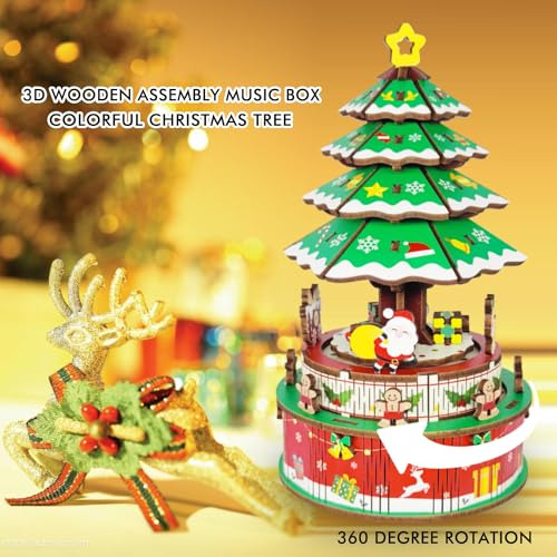 Árbol De Navidad En 3d, Kit De Caja De Música Diy, Modelo Me