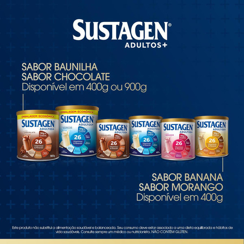 Complemento Alimentar Adultos+ Sabor Banana 400g Sustagen