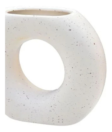 Vaso Decorativo Granilite Círculo Off White 16x19 Cm