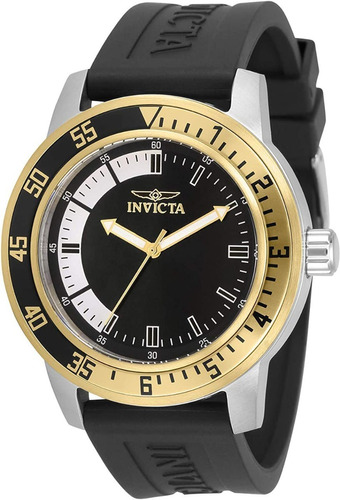 Reloj Invicta 34097 De Acero Inoxidable Especializado Para Color de la correa Negro Color del bisel Oro Color del fondo Negro