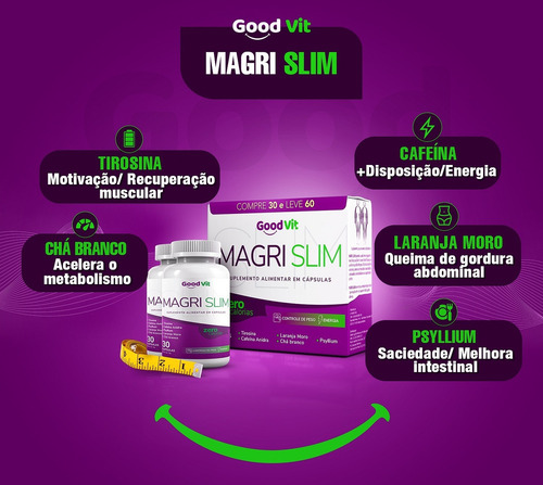 Suplemento Magri Slim 0% Calorias Pack 30+30 60caps Good Vit Sabor Sem Sabor 60 Cápsulas