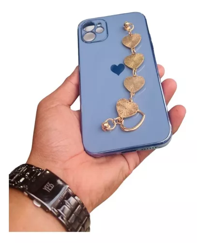 Funda - CADORABO Funda con cadena para móvil con anillas plateadas