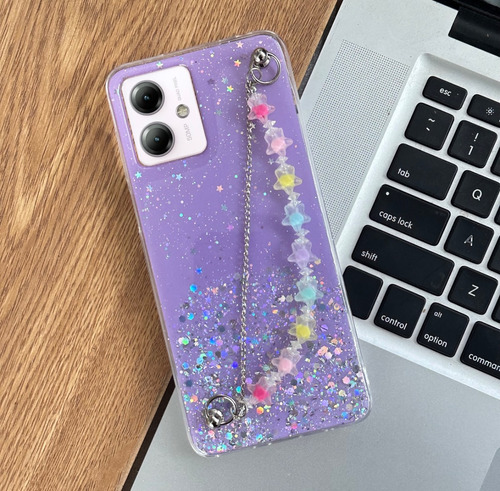 Funda Tpu Brillito Con Cadena Estrellitas Para Moto G14