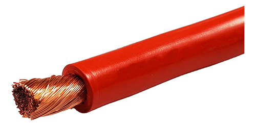 Cabo Flexível Para Solda 35mm Com 3 Metros Cobertura Vermelho