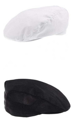 Baker Cap Chef Cap Newboy Gorra Sombrero Negro Blanco