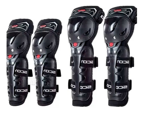 Rodilleras + Coderas Scoyco K11 Kit De Proteccion Moto 