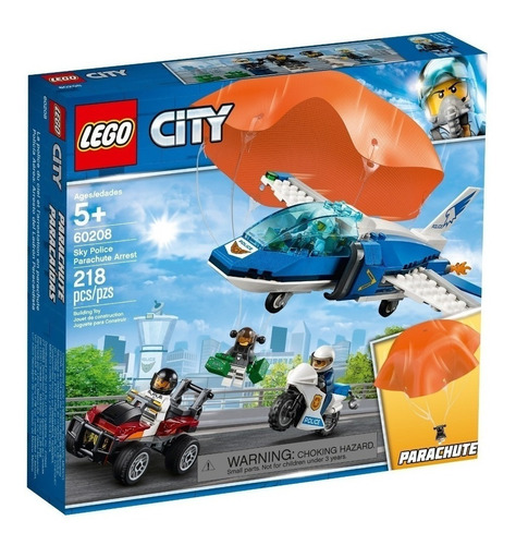 Lego City 60208 Arresto En Paracaidas 218 Piezas