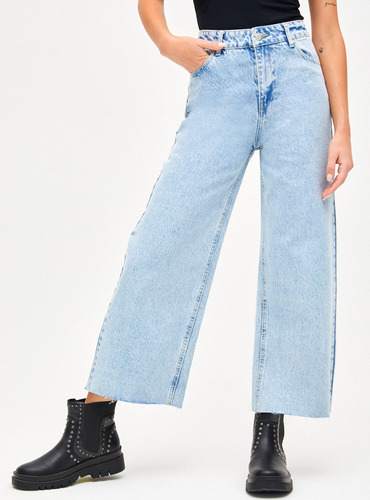 Jeans Mujer Foster Wide Leg Culotte Tiro Alto