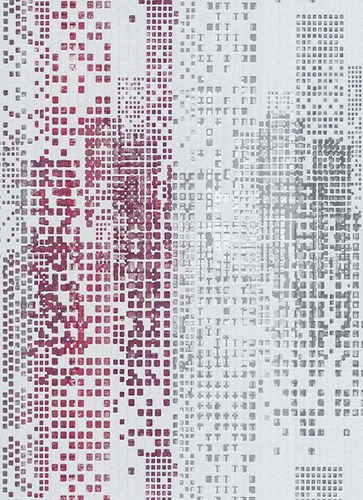 Imagen 1 de 3 de Papel Tapiz Rojo Con Gris Diseño De Puntos Con Textura