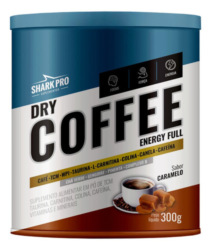 Dry Coffee Energy Full Caramelo 300g - Shark Pro