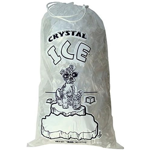 Crystal Clear Plastic Ice Bags With Cotton Draw Strin