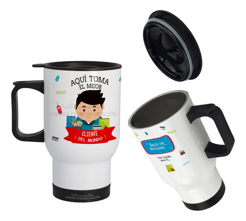 Mug Vaso Termico Viajero Para Carro Mejor Cliente