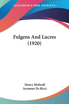 Libro Fulgens And Lucres (1920) - Medwall, Henry