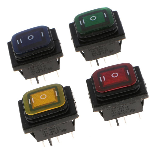 Fuerte Kcd4 On- 6 Pin 220v Conmutador Marino Rojo