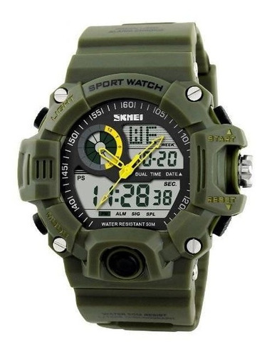 Relógio Masculino Skmei Anadigi 1029 Verde 