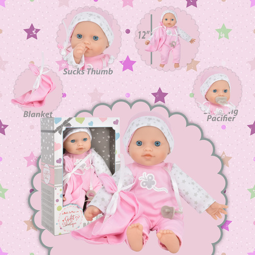 Muñeca Bebe Con Ropa 12 PuLG Regalo Niñas Navidad 33