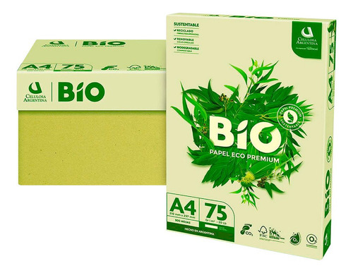 Kit 10 Resmas Bio Papel Color Natural Ecologico A4 75grs