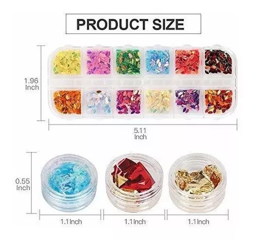 Teenitor Nail Foil,Nails Rhinestones, Nail Flakes, Professional Nail  Decoration with Gems for Nails Stud Foil Glitters for Nails Art