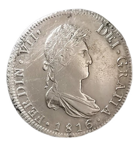 Moneda Original Plata 8 Reales 1816 Fernando Vii Jj