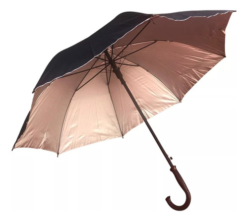 Paraguas Largo 8 Varillas Proteccion Uv Oferta Negro Liso