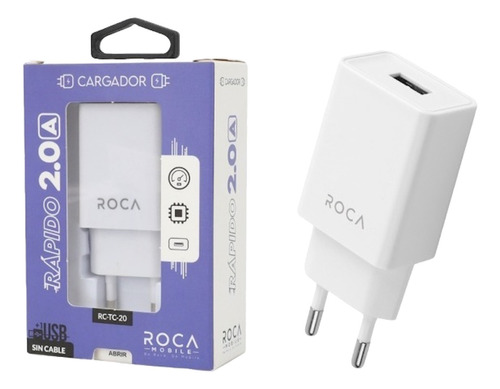 Cargador Rápido Roca 2a Usb Compatible Xiaomi Samsung iPhone