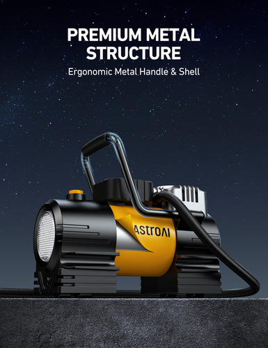Astroai Inflador De Neumáticos Compresor De Aire Portátil 12v Color Amarillo Fase Eléctrica Monofásica Frecuencia 150 Psi Compresor De Llantas, Compresor De Aire,ibomba De Aire Para Carro Amarillo