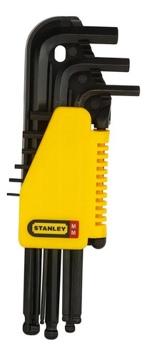 Juego De Llaves Allen Con Punta Redonda 9ud Stanley 69-256 Color Plateado