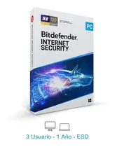 Comprar Bitdefender Internet Security 3 Usuarios, 1 Año