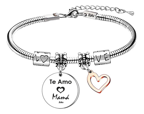 Soku Pulsera Acero Inoxidable Regalo Pareja Mama Novia Cora