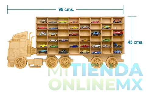 Imagen 5 de 8 de Exhibidor Coleccionador Repisa Trailer Camión Hot Wheels Mdf