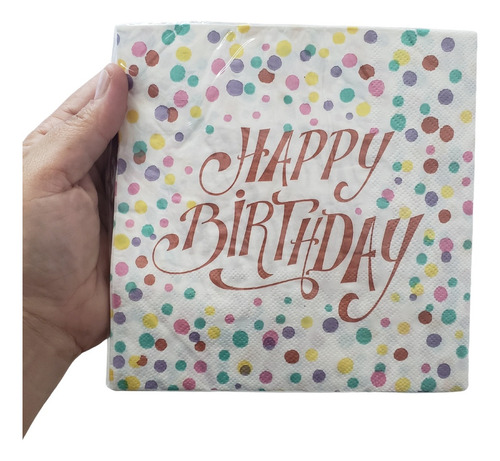 Guardanapo De Papel Happy Birthday Candy 33x33 20 Unid Full