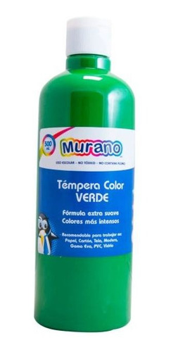 Tempera Color Verde 500 Ml Murano