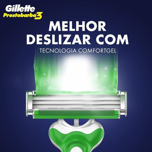 Aparelho De Barbear Prestobarba 3 Gillette Sensitive 8 Unid
