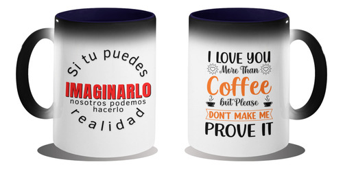 Mug Cerámica Mágico Negro/azul Personalizado