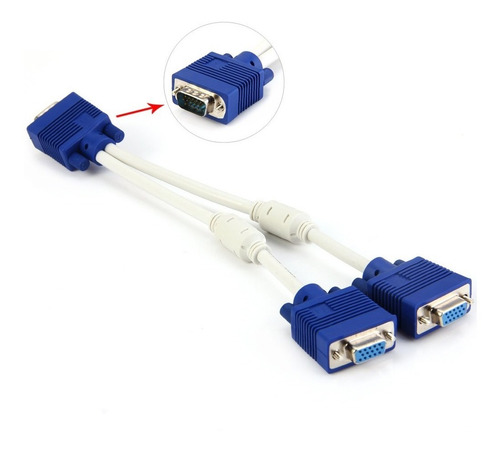 Cable Adaptador Splitter Vga Macho A 2 Vga Hembra Video
