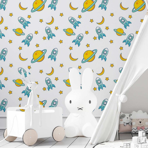 Papel De Parede Adesivo Infantil Universo N03127 0,58x2,5m