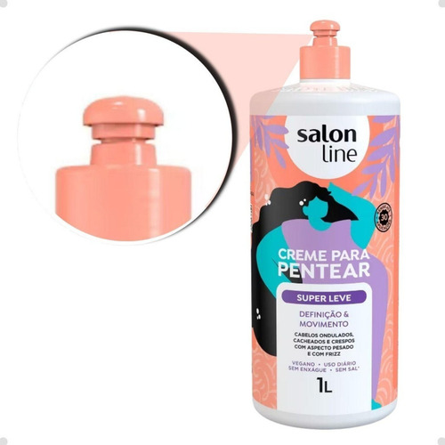 Creme Para Pentear Cabelo Super Leve Sem Sal Salon Line 1l